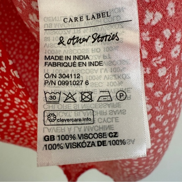 & Other Stories Viscose Ditzy Floral Button Mini Dress Small - Picture 6 of 7